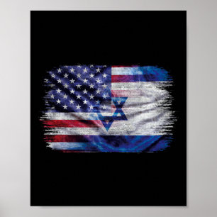 Israelisk amerikansk flagg stolthet Israel USA för Poster