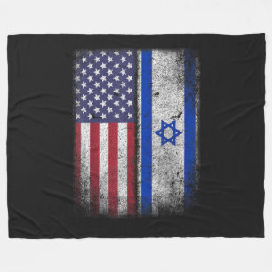 Israelisk Amerikansk Flagga Israel Usa Rötter Amer Fleecefilt
