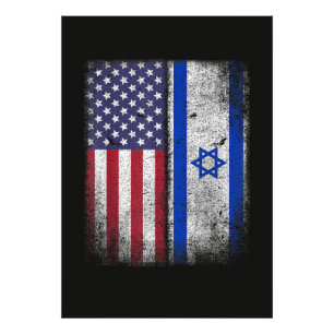 Israelisk amerikansk flagga Israel Usa rötter Amer Fototryck