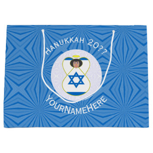 Israelisk ängelflagga för Hanukkah Stor presentpås