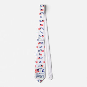 Israelisk flagga-/amerikanska flaggantie slips
