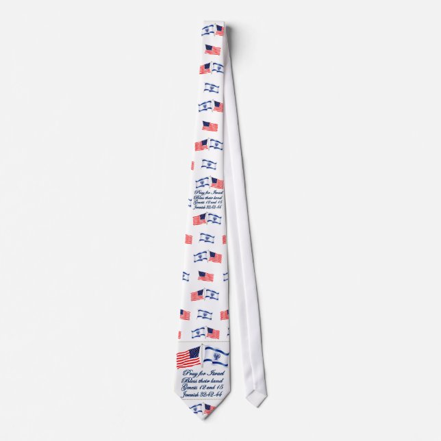 Israelisk flagga-/amerikanska flaggantie slips (Framsida)