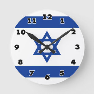 Israelisk flagga av Israels anpassningsbar- och vä Rund Klocka