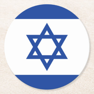 Israelisk flagga av underlägg för Israel Papper Rund