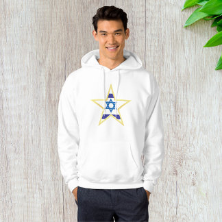 Israelisk flagga Davidsstjärna med guldtrim Hoodie