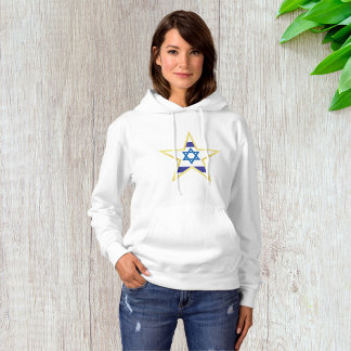 Israelisk flagga Davidsstjärna med guldtrim T Shirt