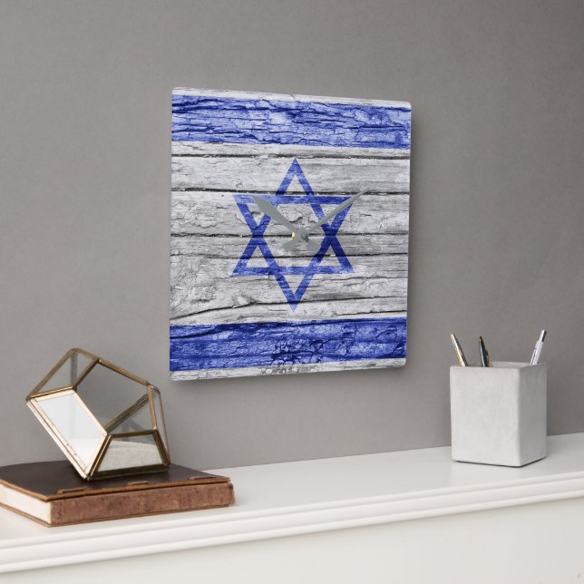 Israelisk flagga fyrkantig klocka (Kontor)