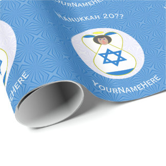 israelisk Flagga Hanukkah Angel Personlig Gift Presentpapper