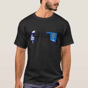 Israelisk Flagga Israel Oklahoma Heartslag T Shirt