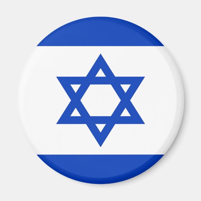 Israelisk flagga Judisk stjärna Blå och vit Magnet (Framsidan)