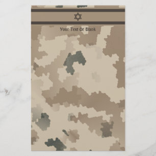 Israelisk Flagga på Desert Camo Brevpapper