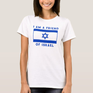 Israelisk Flagga Pro-Israel-väninna för israeliska T Shirt