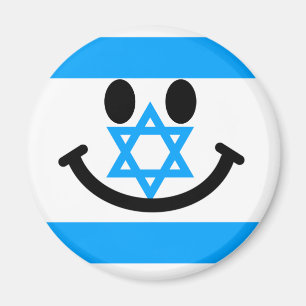 Israelisk flaggasmiley face magnet