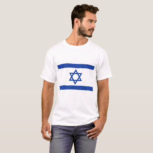 Israelisk flaggavit för davidsstjärna t shirt