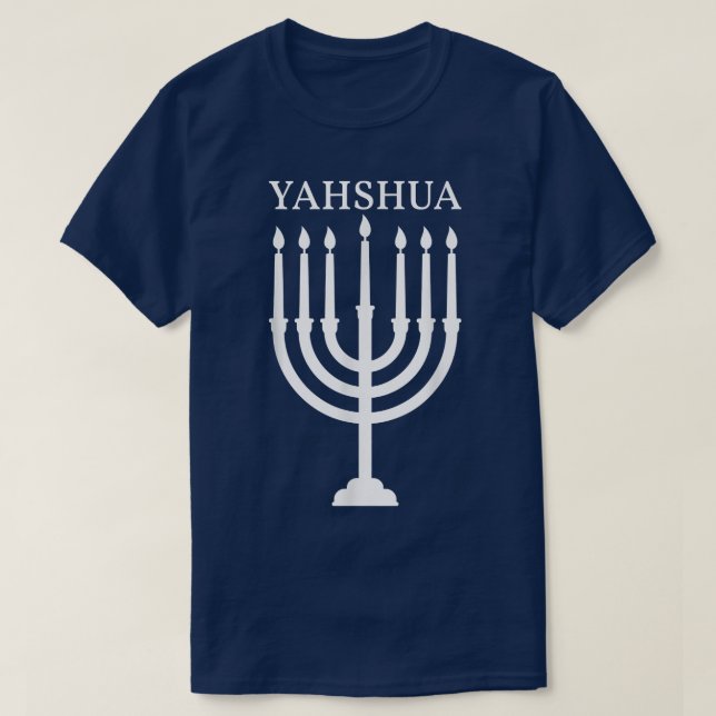 Israelisk hebrew Shalom Menorah israelisk judenism T Shirt (Design framsida)