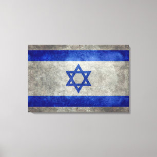 Israelisk medborgareflagga på stenstruktur canvastryck