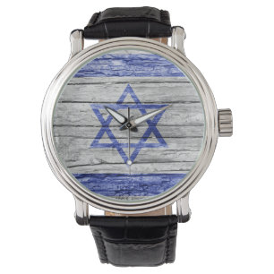 Israelisk träflagga armbandsur