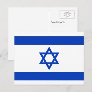 Israeliska Flagga, Flagga Israel Vykort