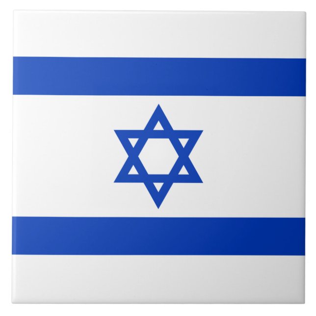 Israeliska Flagga (Israel) Kakelplatta (Framsidan)