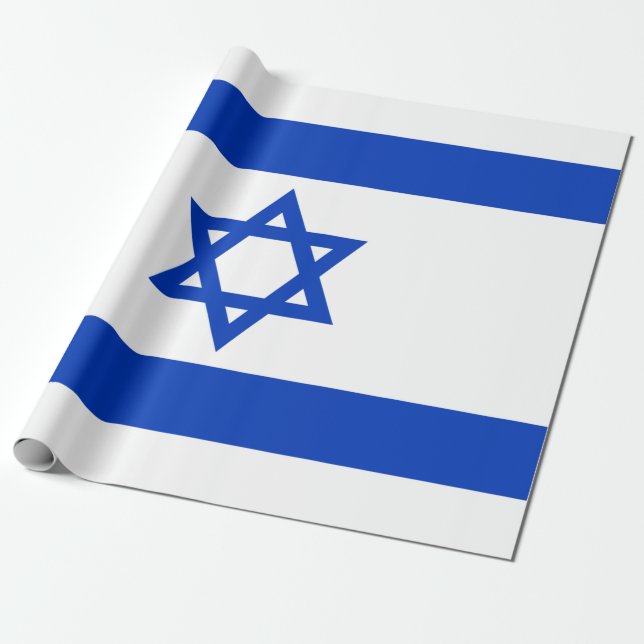 Israeliska Flagga (Israel) Presentpapper (Utrullad)