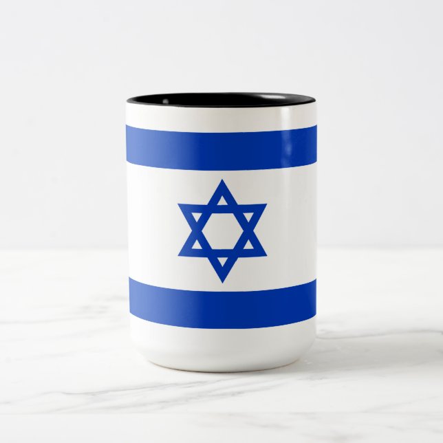 Israeliska Flagga (Israel) Två-Tonad Mugg (Center)