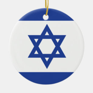 Israeliska Flagga Julgransprydnad Keramik