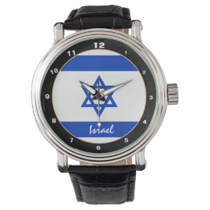 Israeliska flagga och Jerusalem, Israels resa/spor Armbandsur
