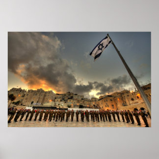 Israeliska IDF Soldiers vid Western Wall Plaza Pos Poster