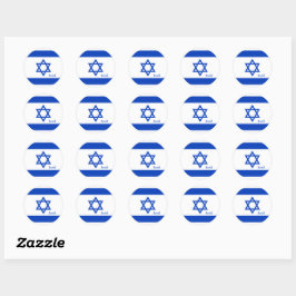 Israeliska och israeliska flagga, helgdag/sport runt klistermärke