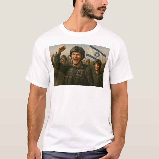 Israeliska trupper firar United Victory T Shirt (Framsida)