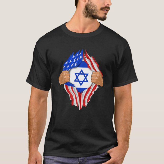 Israeliskt blod inuti mig T Shirt Israel Flagga Gi (Framsida)