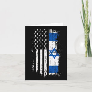 Israeliskt Flagga - Pridet Israel Usa Shirt Kort