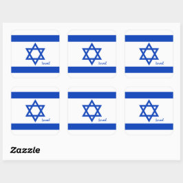 Israeliskt klistermärke, israeliska flagga-patriot fyrkantigt klistermärke