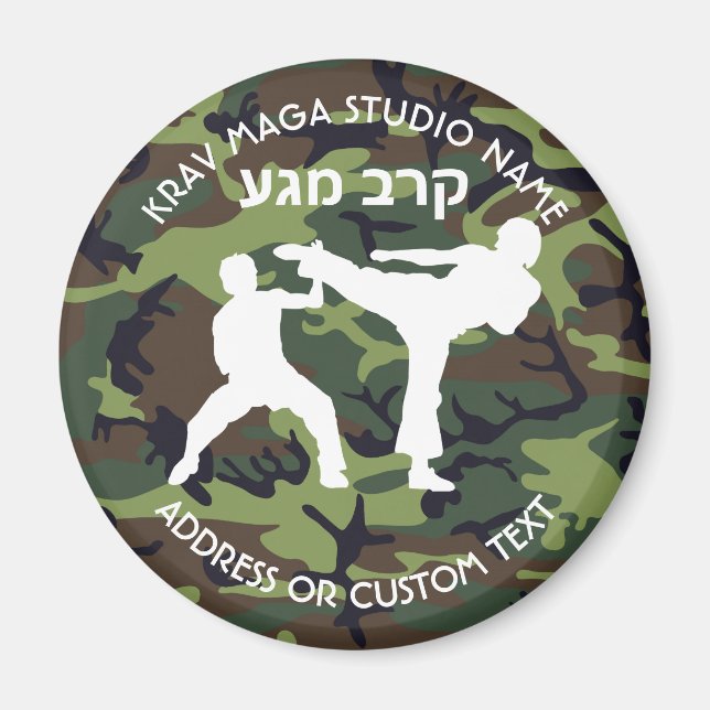 Israeliskt kombat System Krav Maga Studio Owner Magnet (Framsidan)