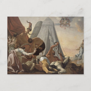 Israelites som drabbas med den skamlösa ormen vykort