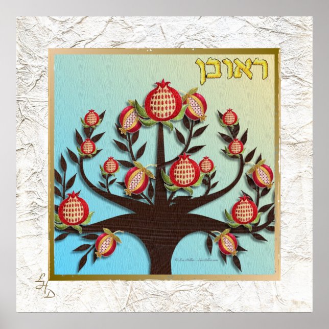 Israels 12 stammar Ruben Konsttryck Poster (Framsidan)