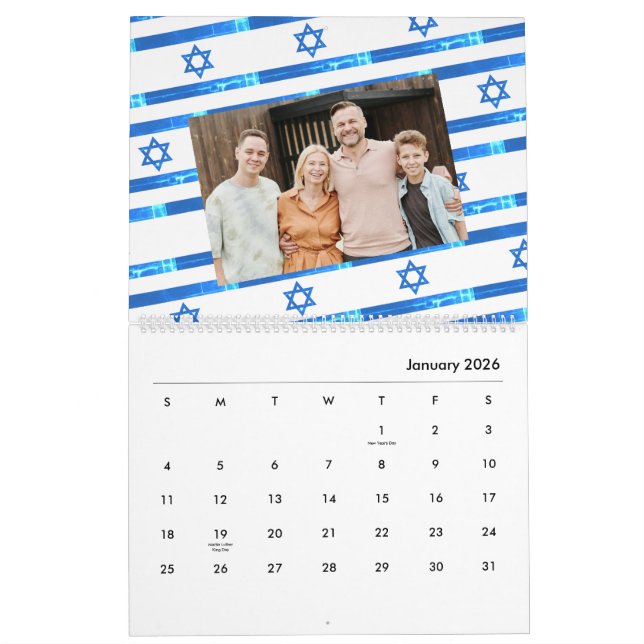 Israels Flagga ל ו ח ש ה 2026 Kalender (Jan 2026)