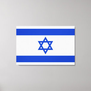 Israels flagga blå och vit modern patriotisk canvastryck