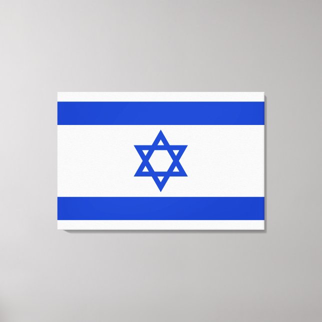 Israels flagga blå och vit modern patriotisk canvastryck (Framsida)