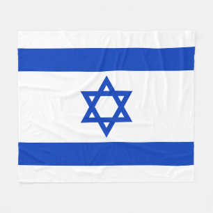 Israels flagga blå och vit modern patriotisk fleecefilt