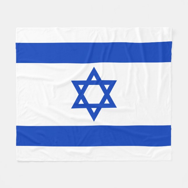 Israels flagga blå och vit modern patriotisk fleecefilt (Framsidan (Horisontell))