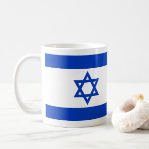 Israels flagga blå och vit modern patriotisk kaffemugg