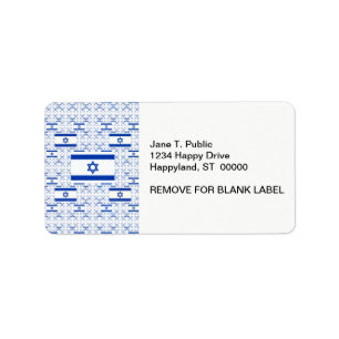 Israels Flagga - David-stjärnan - i Lagrar Adressetikett