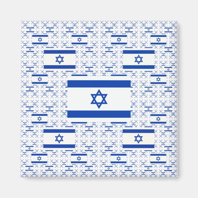 Israels Flagga - David-stjärnan - i Lagrar Magnet (Framsidan)