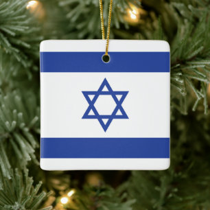 Israels flagga, Davids stjärna, judendom, judisk Julgransprydnad Keramik