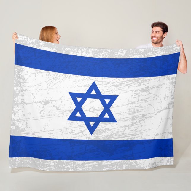 Israels Flagga - ett hemmakontor för israeliskt ku Fleecefilt (På plats)