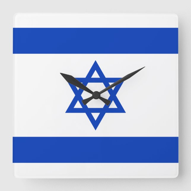 Israels flagga fyrkantig klocka (Framsida)