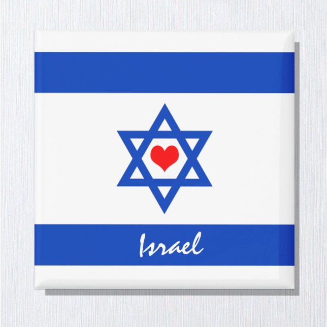 Israels flagga & Heart - Israels resa/sportfantast Magnet (Skapare uppladdad)