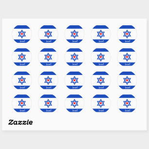 Israels flagga & hjärta - Israels resa/sportfanta Runt Klistermärke