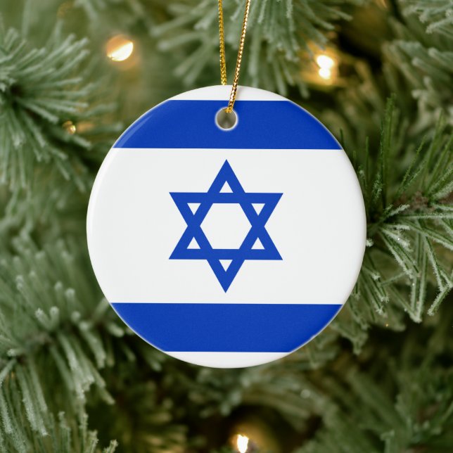 Israels flagga julgransprydnad keramik (Träd)